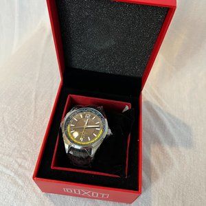 DUXOT Brown and Silver Men's GMT Watch Strap Box